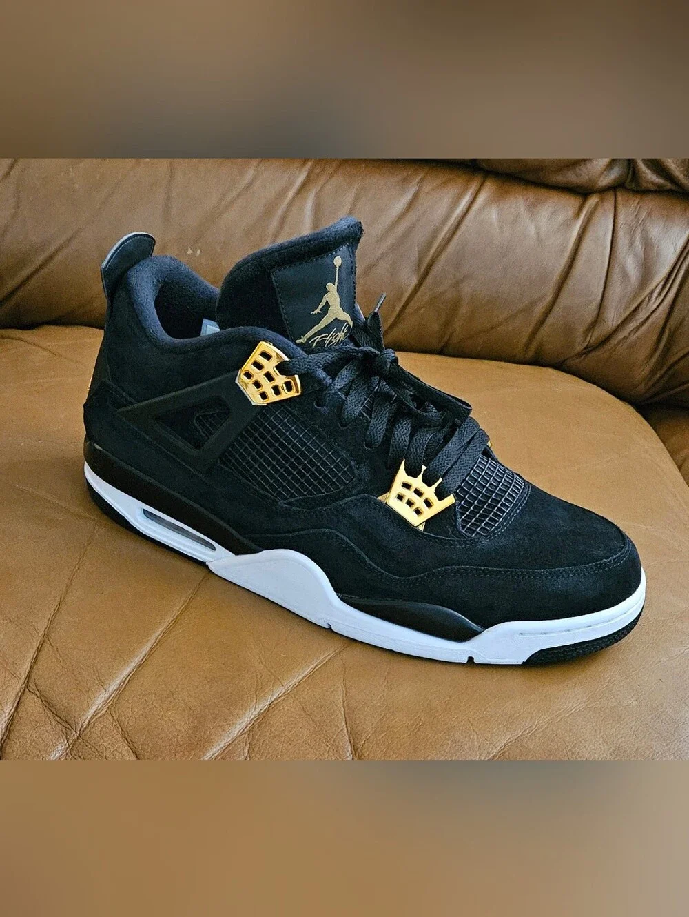 Nike Air Jordan 4 Retro Royalty Black Gold Size 13 (GREAT SHAPE)